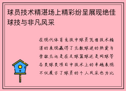 球员技术精湛场上精彩纷呈展现绝佳球技与非凡风采